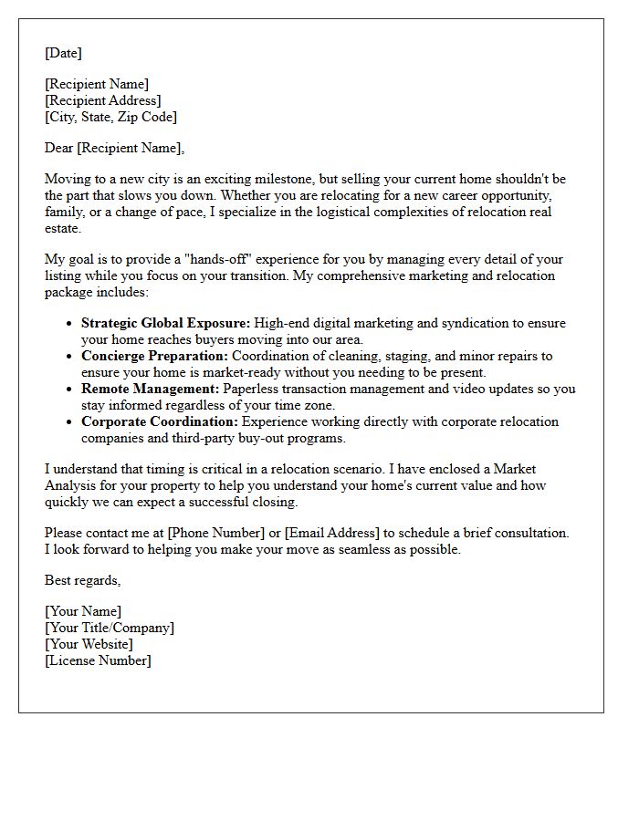 Comprehensive Relocation Listing And Marketing Letter
