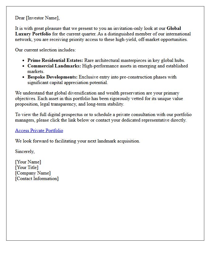 Global Investor Exclusive Luxury Portfolio Letter