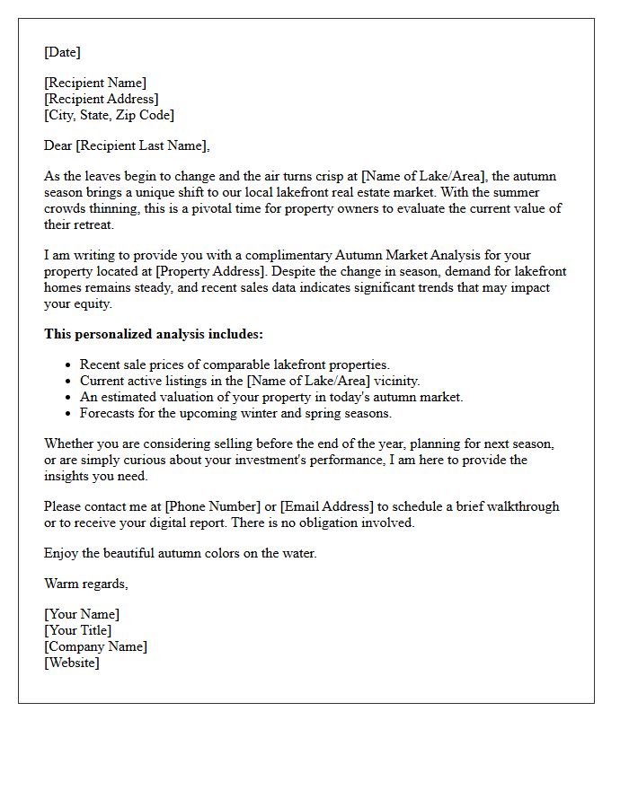 Autumn Retreat Lakefront Market Analysis Letter