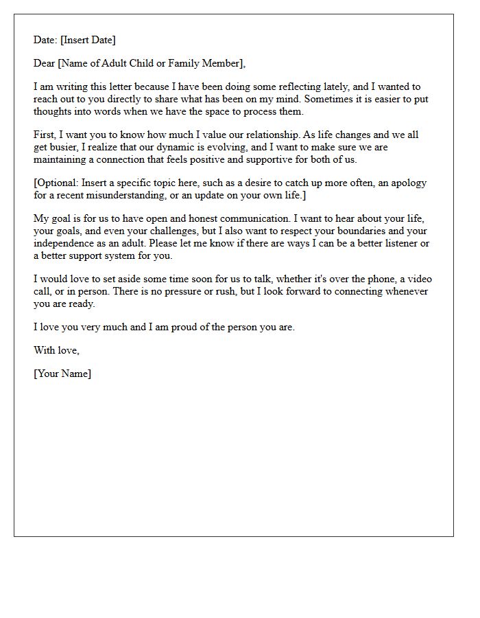 Communicating with Adult Children and Family Members Letter
