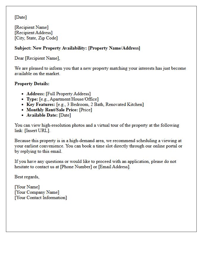 Modernized Property Availability Notification Letter