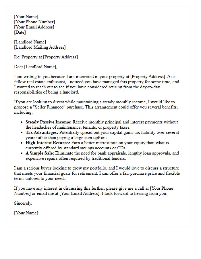 Retiring Landlord Seller Financing Pitch Letter