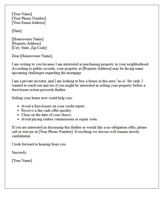 Initial Contact Pre-Foreclosure Inquiry Letter