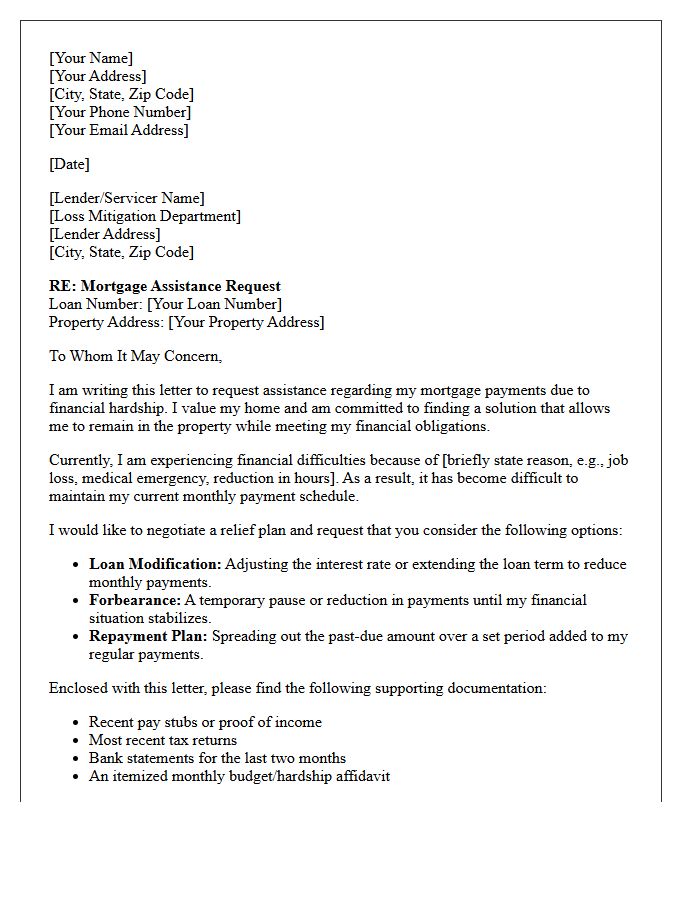 Homeowner Relief and Assistance Negotiation Letter