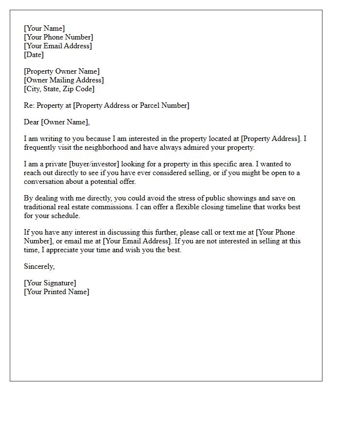 Initial Off-Market Property Inquiry Letter