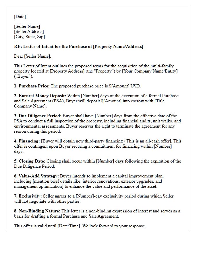 Value-Add Multi-Family Real Estate Investment Offer Letter