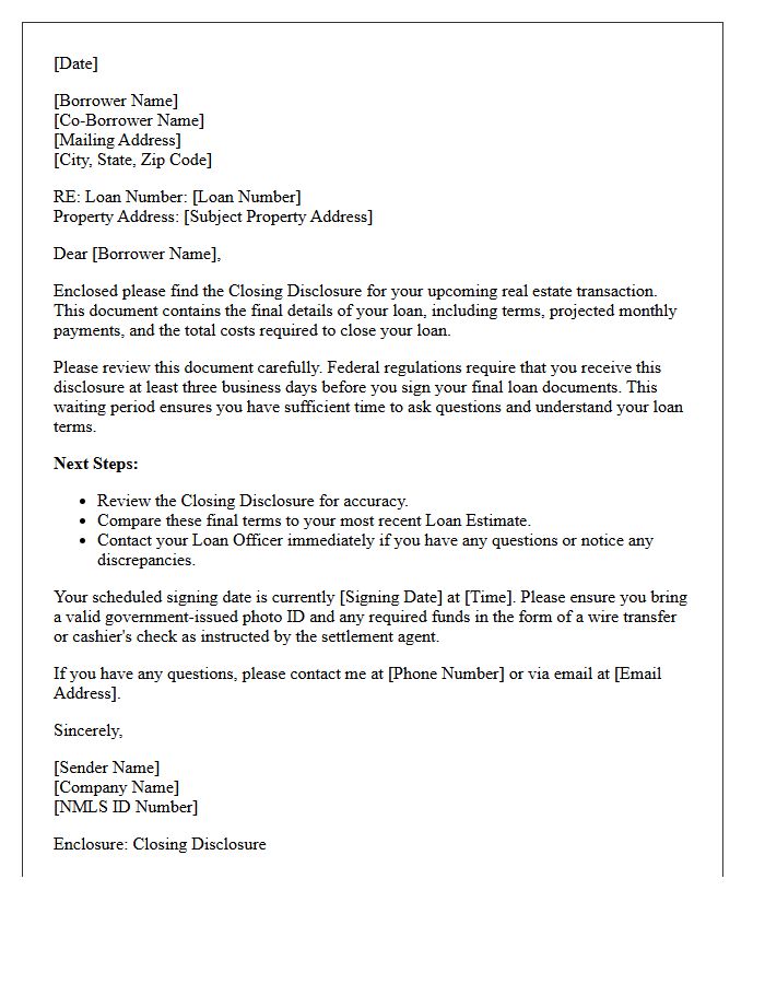 Closing Disclosure Mailed Letter