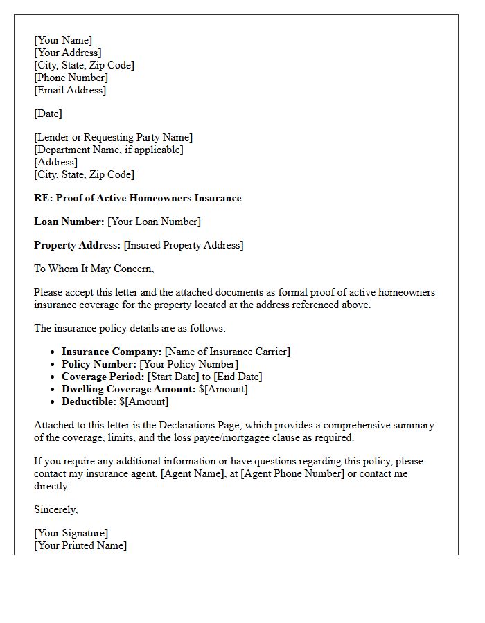 Proof Of Active Homeowners Insurance