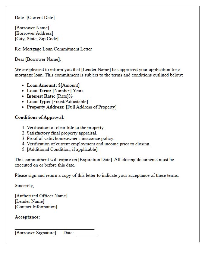 Mortgage Loan Commitment Letter