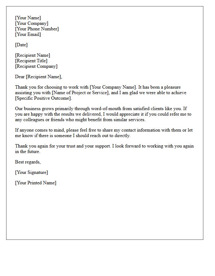 Thank You and Referral Request Letter