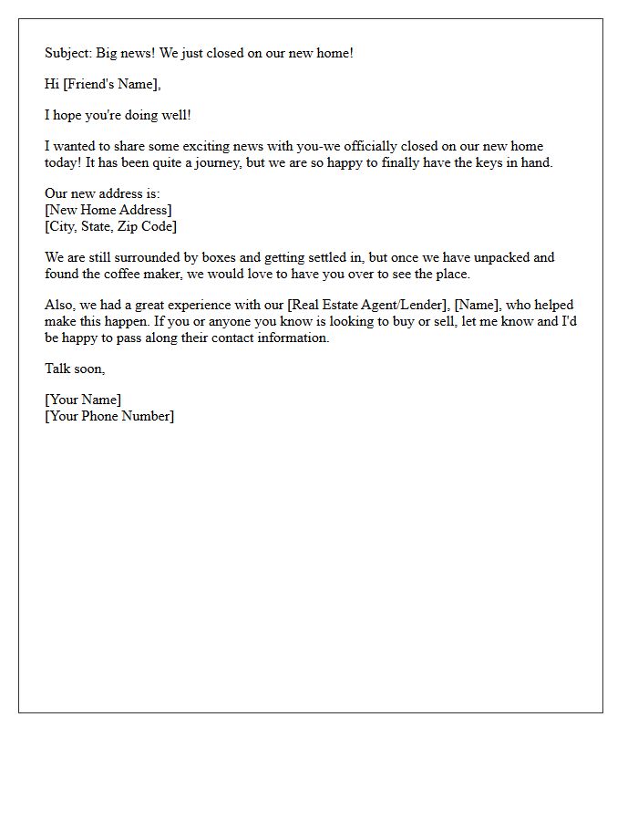 Successful Closing Share With Friends Letter