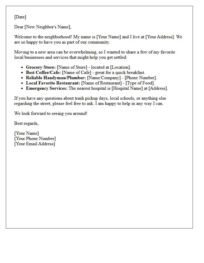 Neighborhood Welcome and Referral Letter