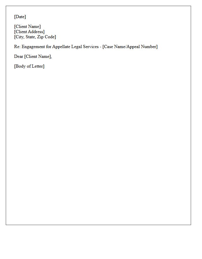 Appellate Engagement Letter Date and Salutation