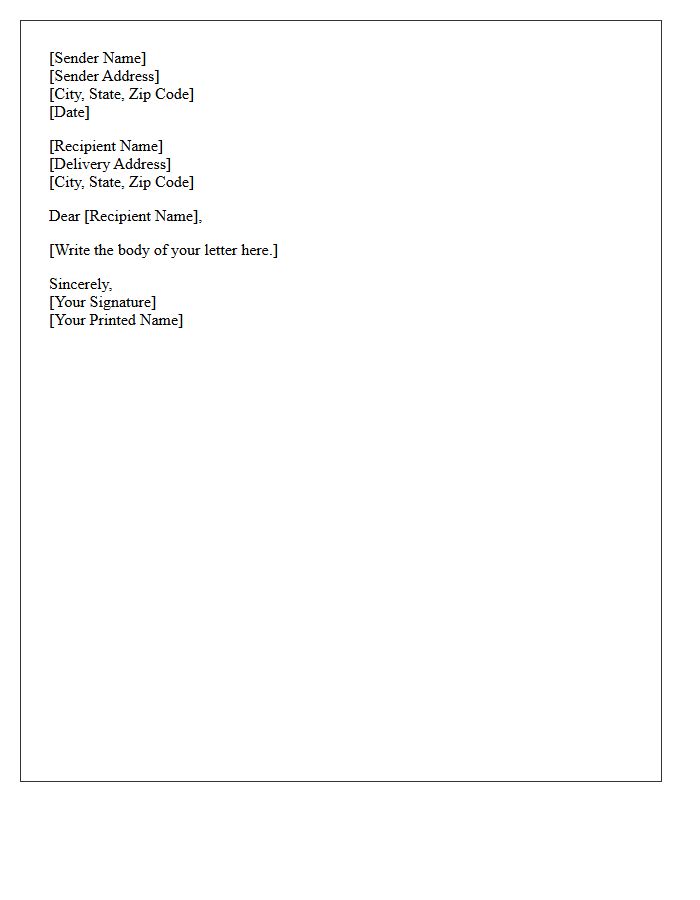 Recipient Name and Delivery Address