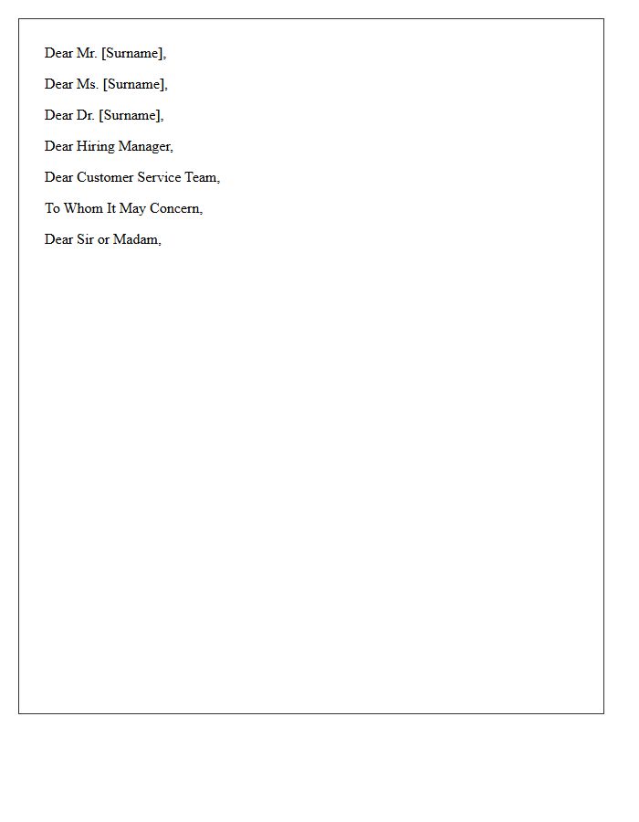 Formal Letter Salutation