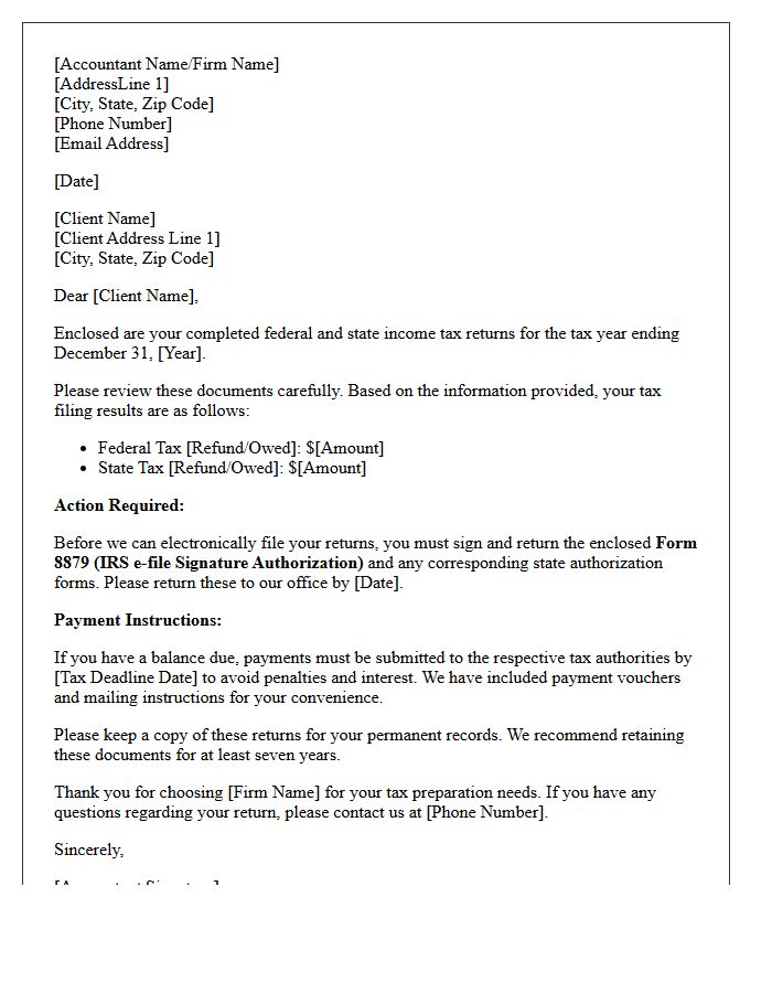 Accountant Tax Preparation Document Cover Letter