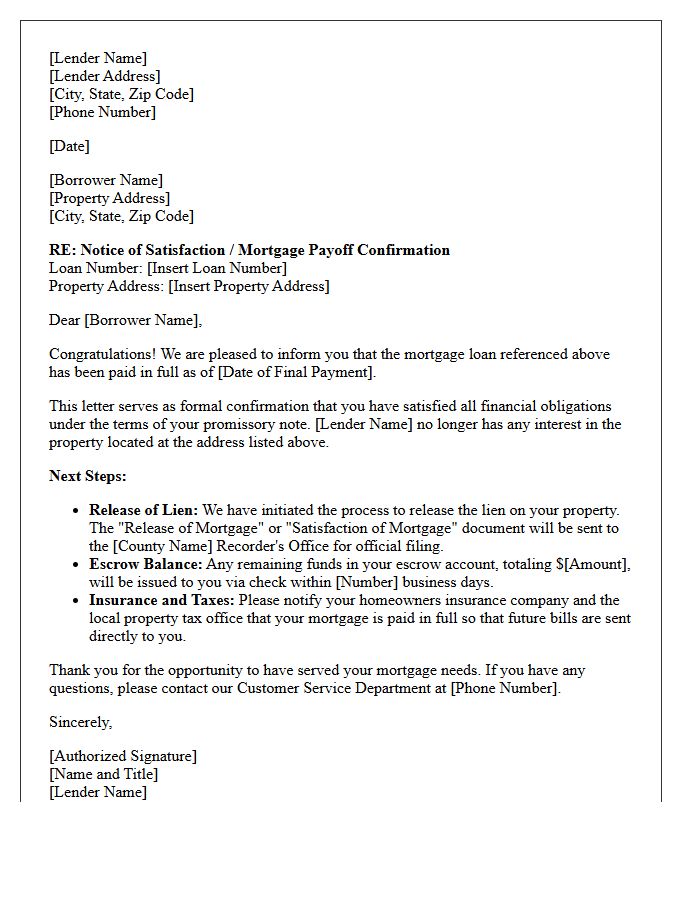 Final Mortgage Payoff Confirmation Letter