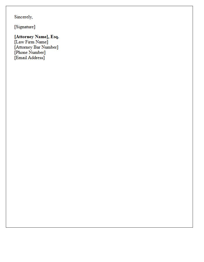 Formal Letter Closing and Attorney Signature