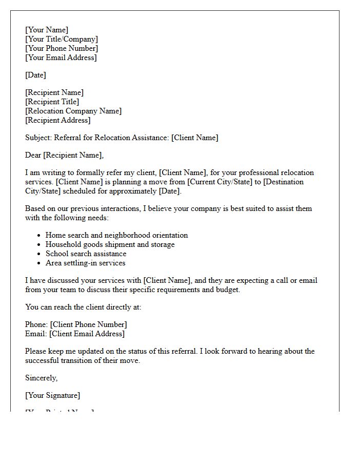 Relocation Assistance Client Referral Letter