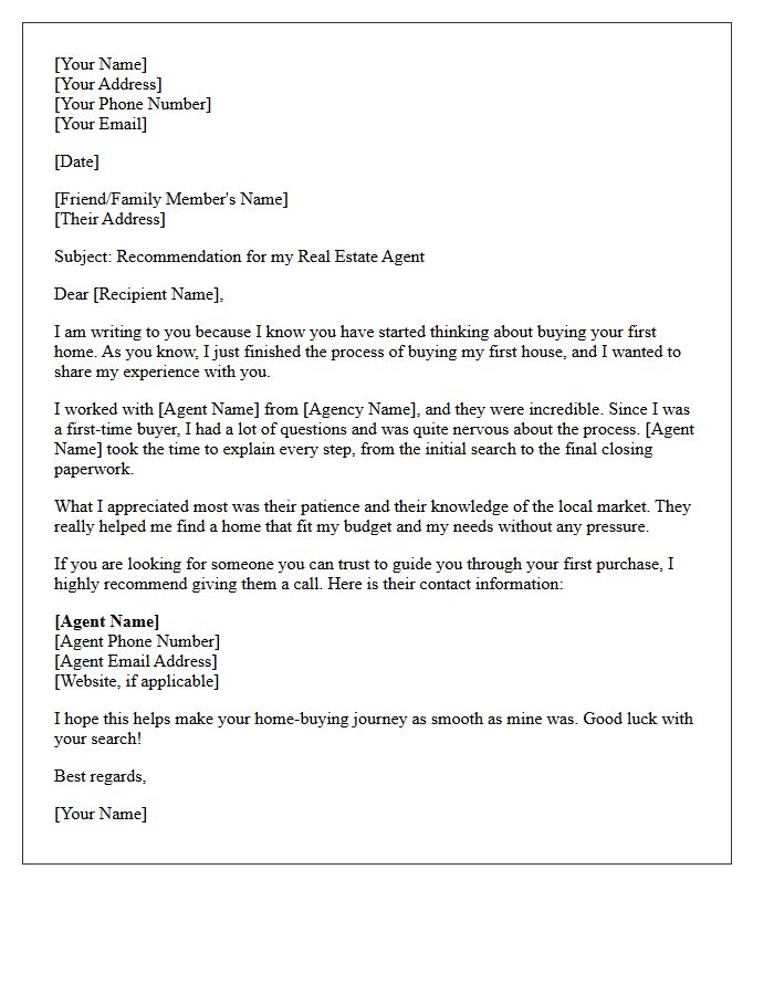 First-Time Homebuyer Experience Referral Letter