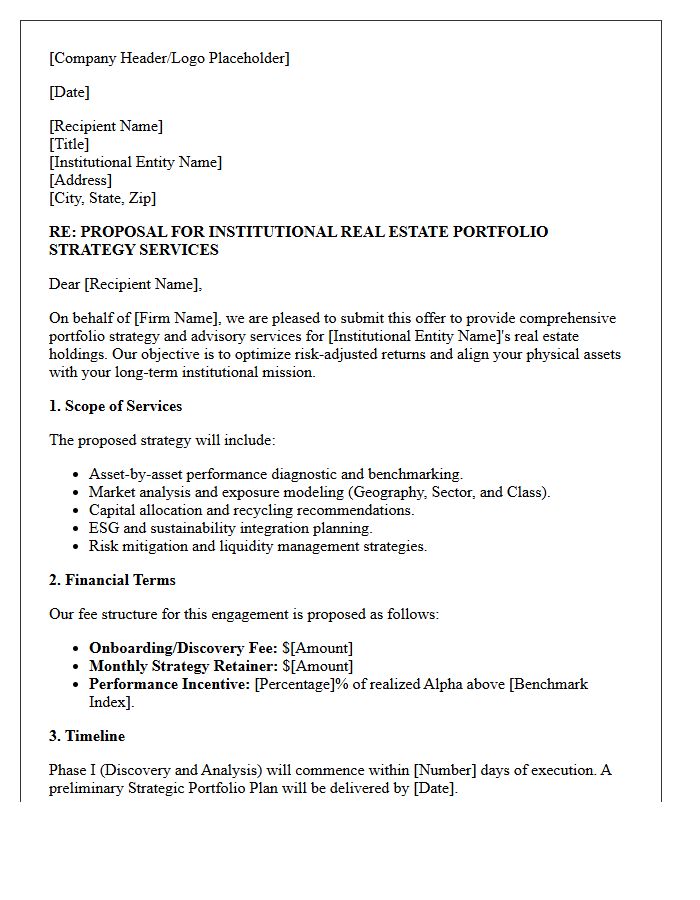Institutional Real Estate Portfolio Strategy Offer Letter