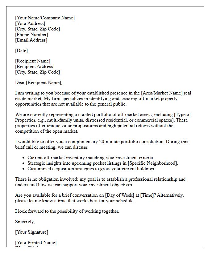 Off-Market Property Portfolio Consultation Offer Letter
