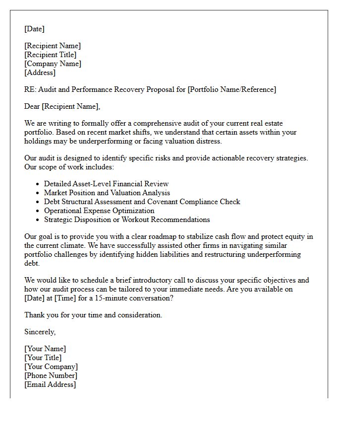Distressed Real Estate Portfolio Audit Offer Letter
