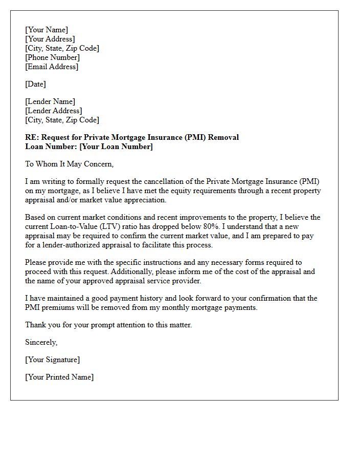 Private Mortgage Insurance Removal Refinance Letter