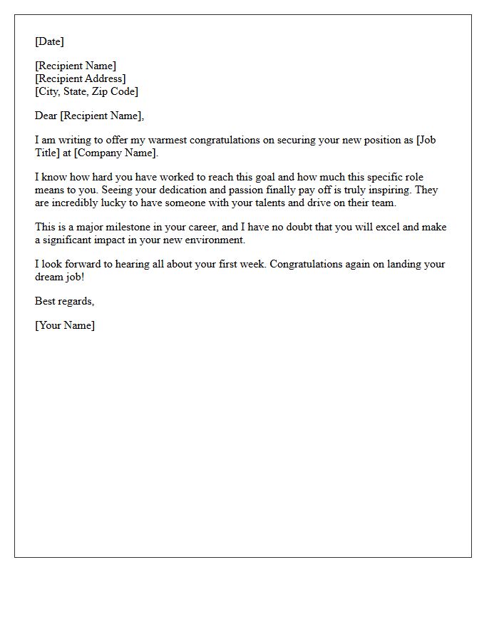 Dream Job Acceptance Congratulatory Letter