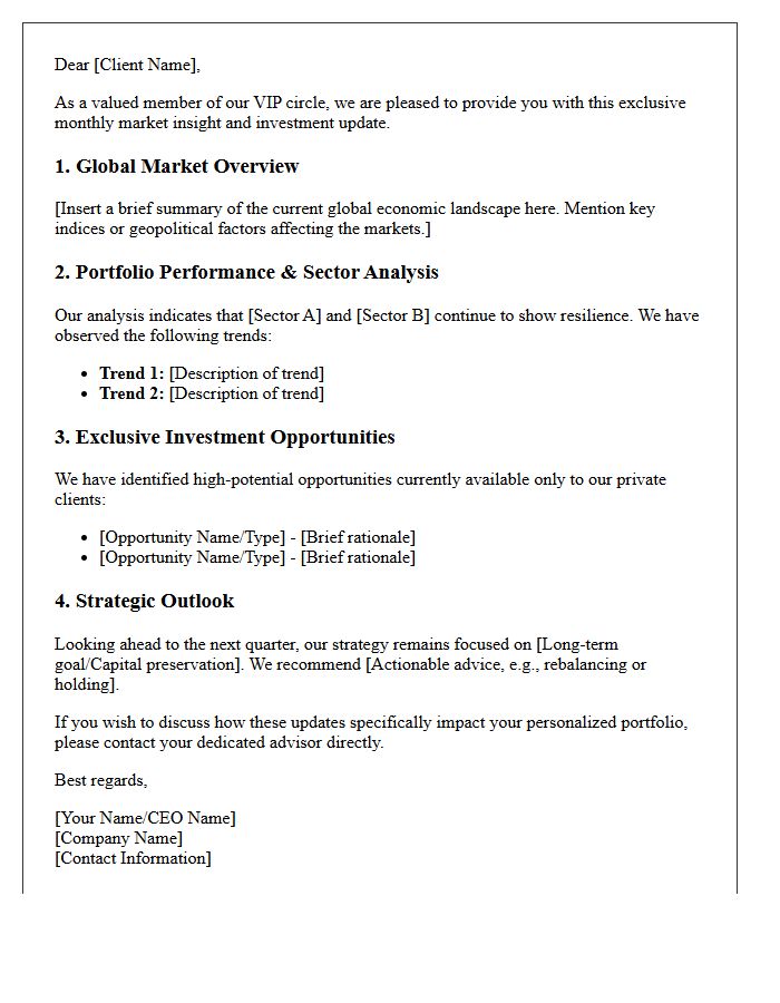 Exclusive VIP Market Insight And Investment Update Letter