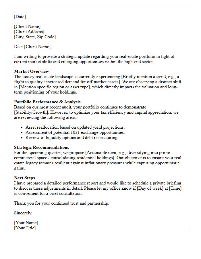 High-Net-Worth Client Real Estate Strategy Update Letter