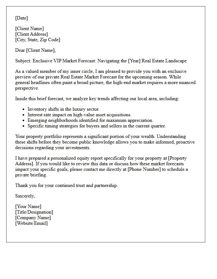 Exclusive Real Estate Market Forecast VIP Letter