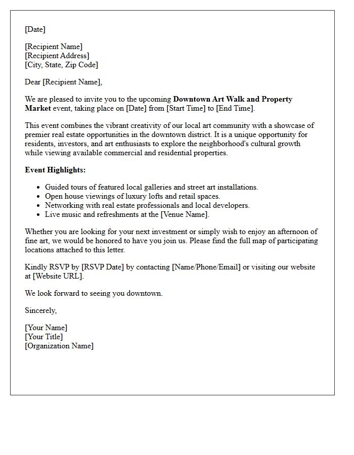 Downtown Art Walk And Property Market Letter