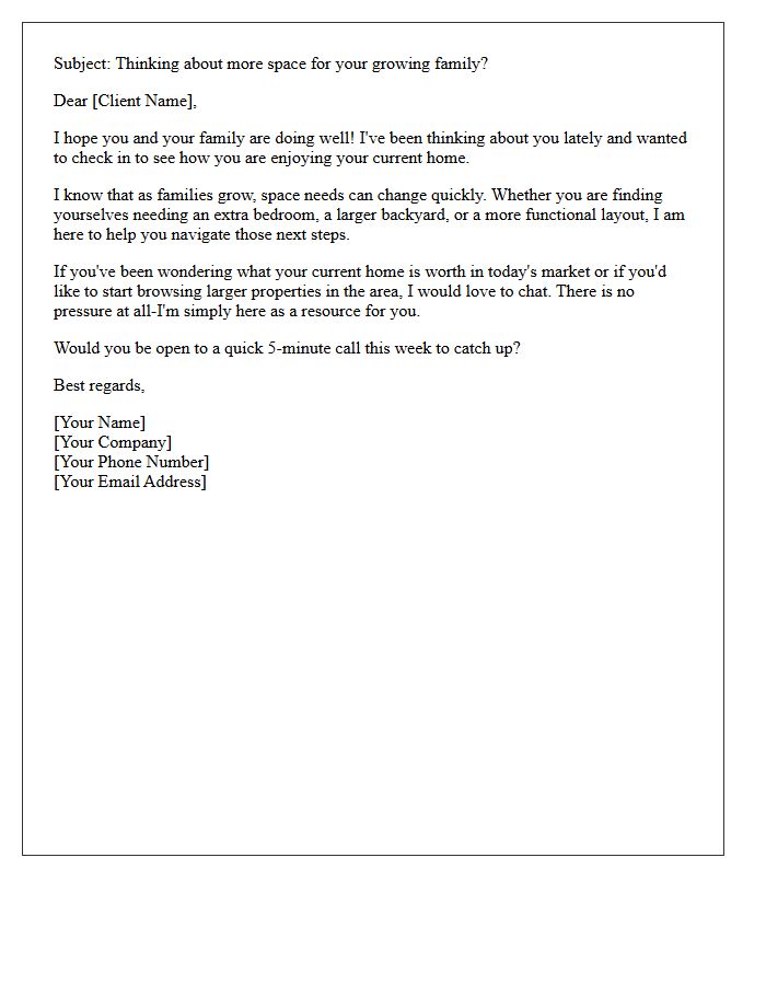 Growing Family Space Upgrade Check In Letter