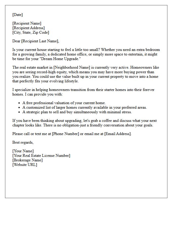 Dream Home Upgrade Real Estate Letter