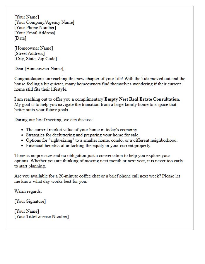 Navigating Your Empty Nest Real Estate Consultation Letter