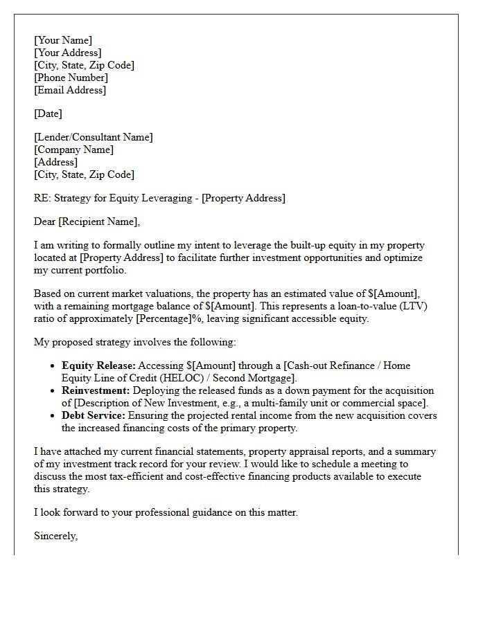 Property Equity Leveraging Strategy Letter