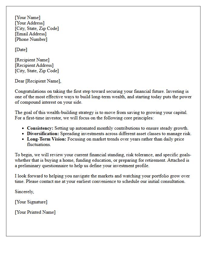 First-Time Investor Wealth Building Letter
