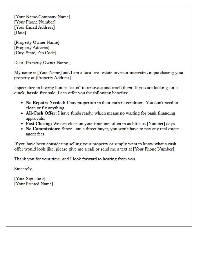 Fix And Flip Investment Strategy Letter