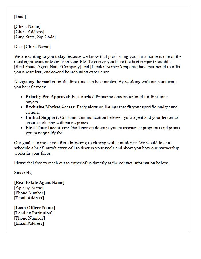 First-Time Homebuyer Joint Referral Initiative Letter