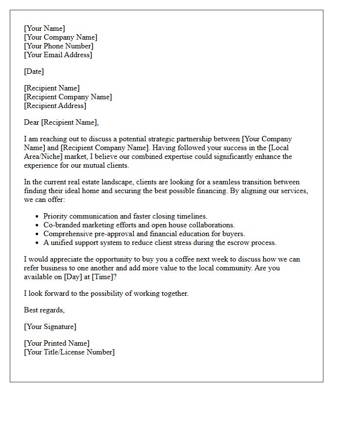 Strategic Real Estate and Mortgage Partnership Letter
