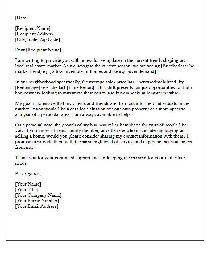 Exclusive Market Update and Referral Request Letter