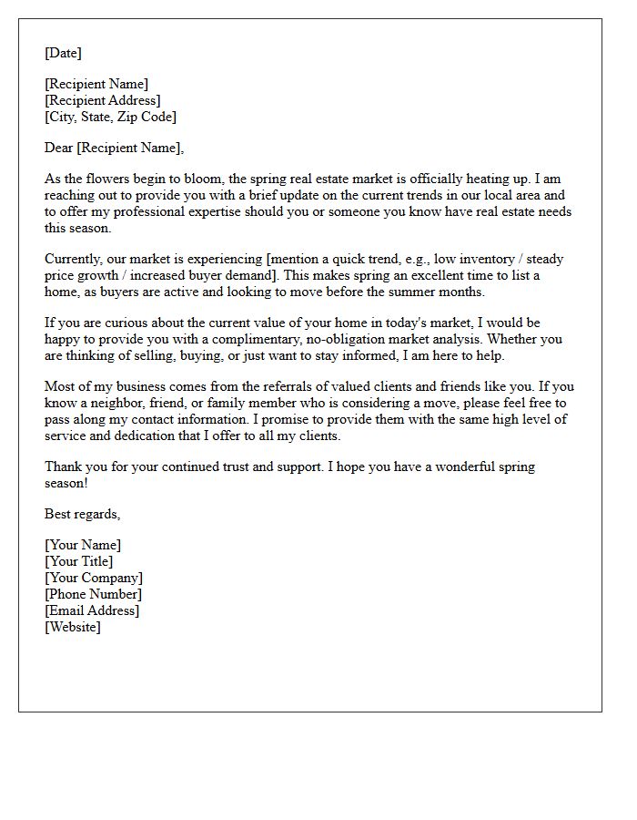 Spring Real Estate Market Update and Referral Request Letter