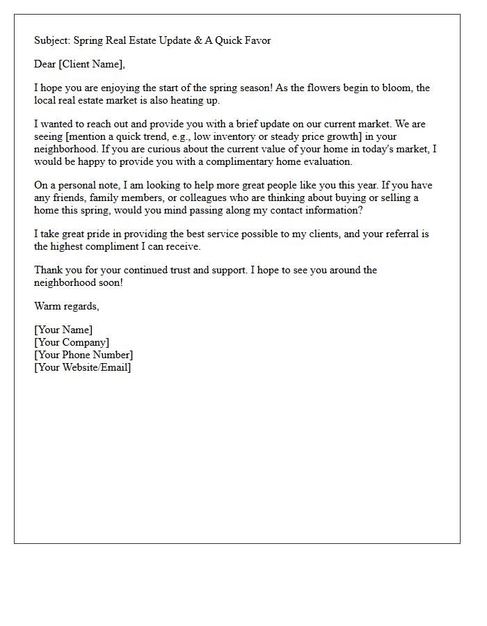 Past Client Spring Real Estate Update Referral Letter