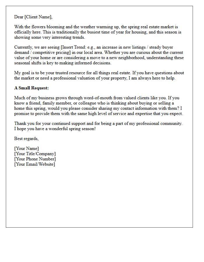 Spring Housing Trends and Referral Request Letter