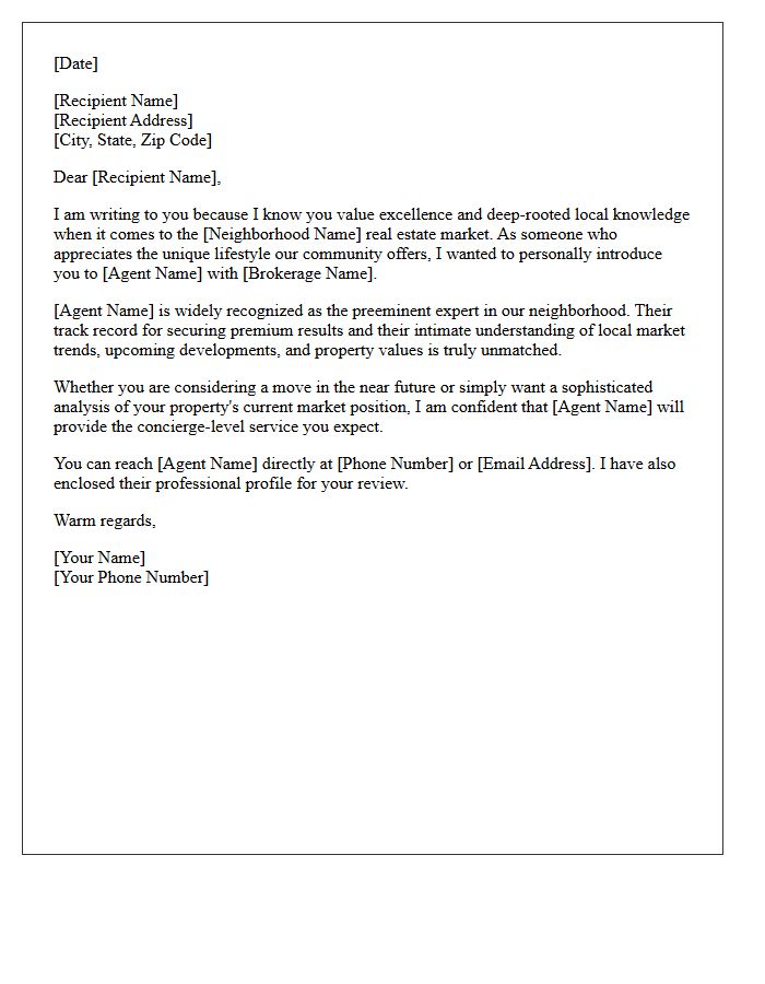 Premium Neighborhood Expert Referral Letter