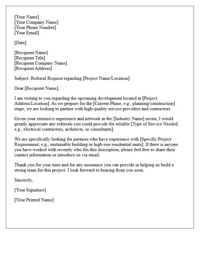 New Development Referral Request Letter