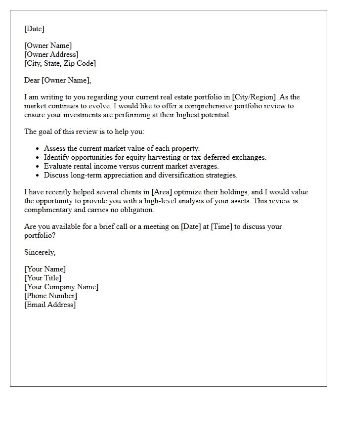 Real Estate Portfolio Owner Review Request Letter