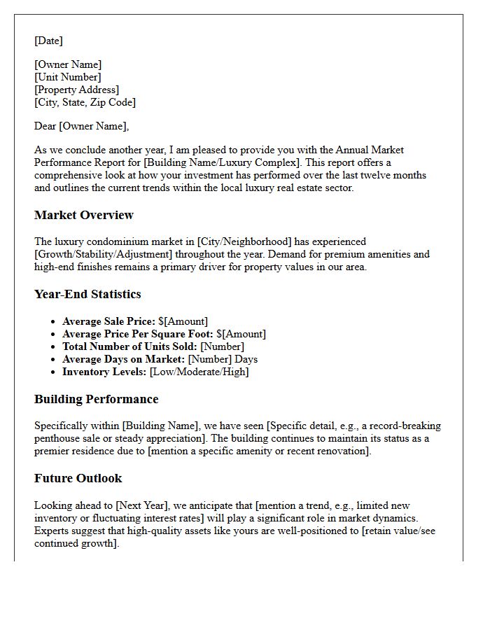 Annual Luxury Condominium Market Performance Letter