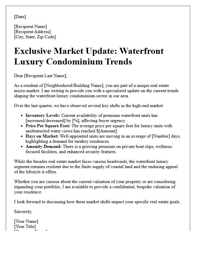 Waterfront Luxury Condominium Market Trends Letter